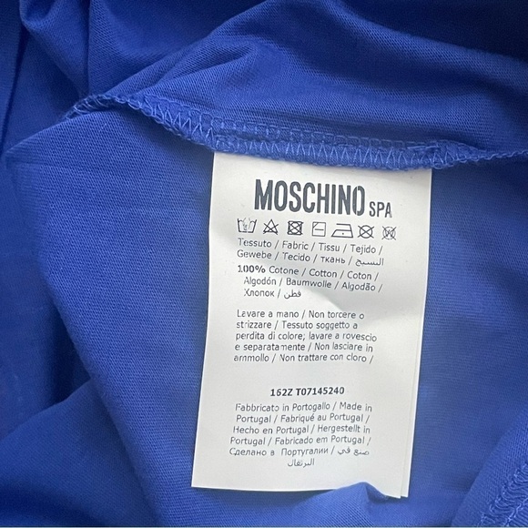 NWT Moschino Couture Mirrored Restructured Logo Cotton Graphic Tee T-Shirt - Picture 8 of 9